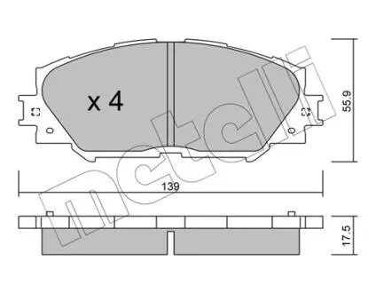 Комплект тормозных колодок Metelli 22-0747-0