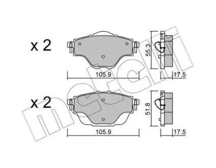 Комплект тормозных колодок Metelli 22-0988-0