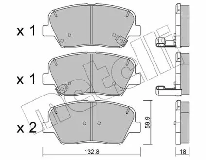 Комплект тормозных колодок Metelli 22-1026-0