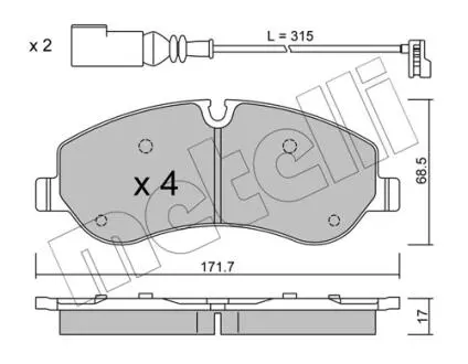 Комплект тормозных колодок Metelli 22-0990-0