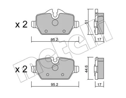 Комплект тормозных колодок Metelli 22-0641-0