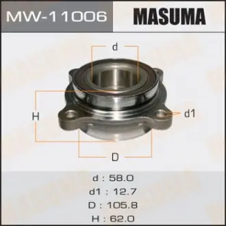 Ступица колеса переднего в сборе с подшипником Toyota Land Cruiser (07-), Sequoi Masuma MW11006 (фото 1)