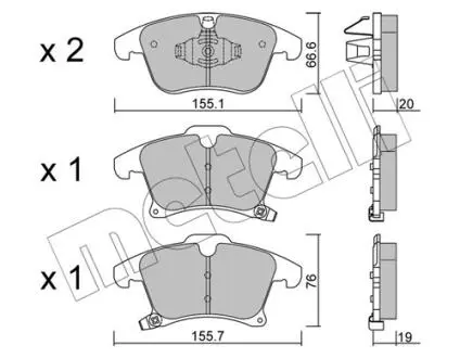 Комплект тормозных колодок Metelli 22-1039-0