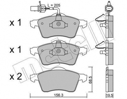 Комплект тормозных колодок Metelli 22-0263-1 (фото 1)
