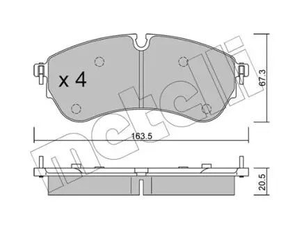 Комплект гальмівних колодок Metelli 22-1173-0