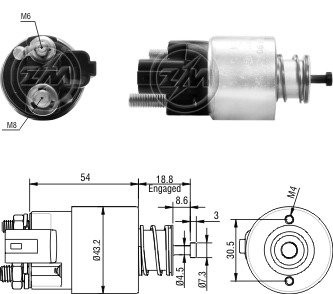 Втягивающее реле стартера Aftermarket ZM391