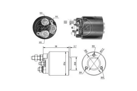 Втягуюче реле стартера Aftermarket ZM590 (фото 1)