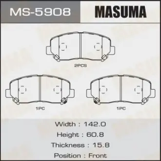 Колодка тормозная передняя Mazda CX-5 (11-) Masuma MS5908