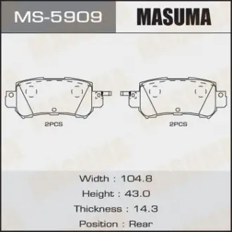 Колодка тормозная задняя Mazda CX-5 (11-) Masuma MS5909