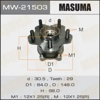 Ступица колеса заднего в сборе с подшипником Nissan Murano (04-08), Teana (03-13 Masuma MW21503