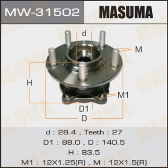 Ступиця колеса заднього в зборі з підшипником Mitsubishi Outlander (06-12) 4WD (с Masuma MW31502