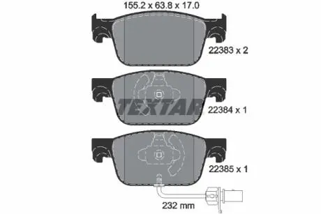 Комплект тормозных колодок TEXTAR 2238301