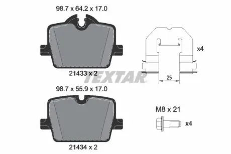 Комплект тормозных колодок TEXTAR 2143301