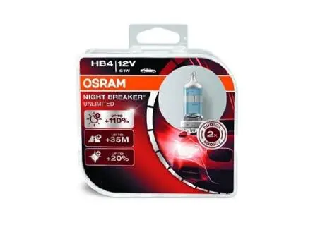 Автолампа Night Breaker Unlimited HB4 P22d 51 W прозрачно-голубая OSRAM 9006NBU-HCB (фото 1)