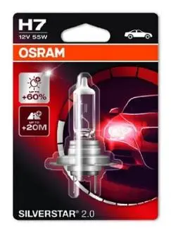 Автолампа Silverstar 2.0 H7 PX26d 55 W прозрачная OSRAM 64210SV2-01B (фото 1)