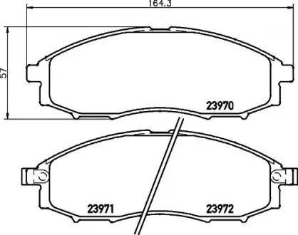Колодки гальмівні дискові Nissan Navara (97-), NP300 (08-) NISSHINBO NP2027SC