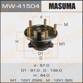Ступица колеса заднего в сборе с подшипником Mazda 3 (13-16) (с ABS) Masuma MW41504