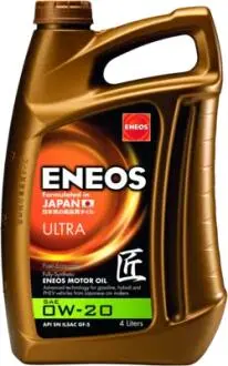 Олія ДВЗ 0W-20 ENEOS ULTRA API SM, ILSAC GF-5, 4л, синт. Eneos EU0021301N