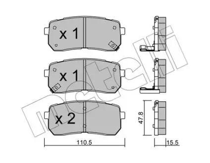 Комплект тормозных колодок Metelli 22-0786-0