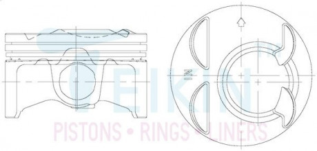 Поршень ДВС 0.5 (4шт.+пальцы) Honda (K20A3) Civic (02-), Accord (06-) 2.0 DOHC VTEC 16V TEIKIN 38185-050