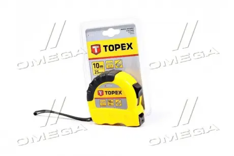 Рулетка стальная лента 10 м x 25 мм Topex 27C310