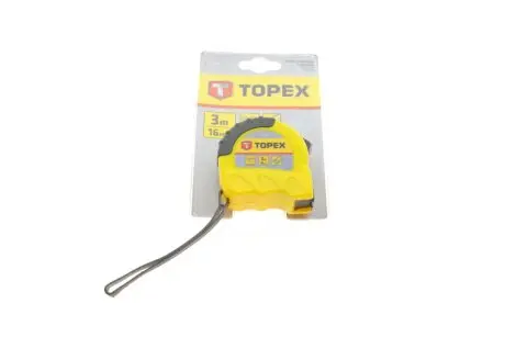 Рулетка стальная лента 3 м x 16 мм Topex 27C303
