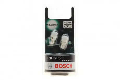 ЛАМПА 12V 1W W5W LED RETROFIT WARM (БЛИСТЕР 2 ШТ) (Выр-во) BOSCH 1987301506