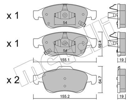Комплект гальмівних колодок Metelli 22-0817-2