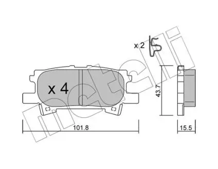 Комплект тормозных колодок Metelli 22-0619-0