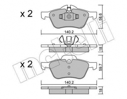 Комплект тормозных колодок Metelli 22-0555-0 (фото 1)