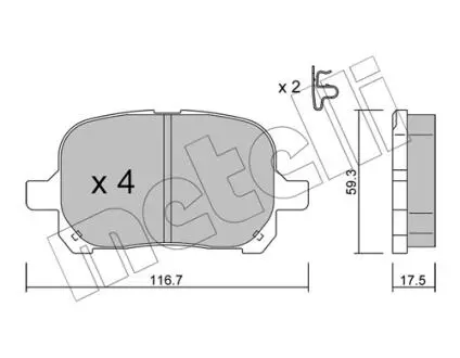 Комплект тормозных колодок Metelli 22-0429-0