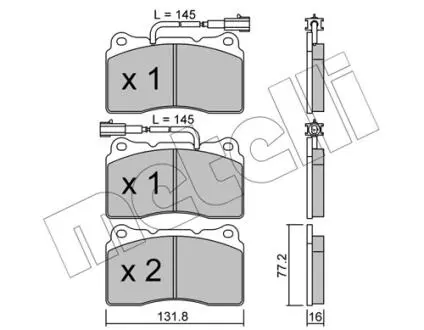 Комплект тормозных колодок Metelli 22-0288-0