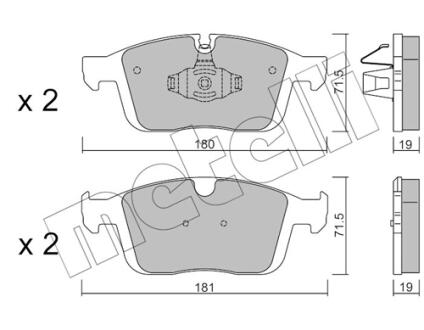 Комплект гальмівних колодок Metelli 22-1188-0