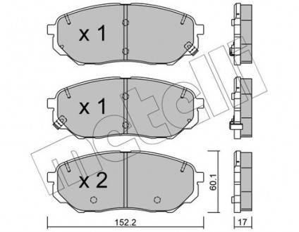 Комплект тормозных колодок Metelli 22-1096-0 (фото 1)