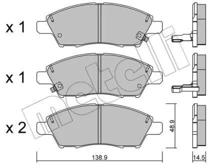 Комплект гальмівних колодок Metelli 22-1079-0