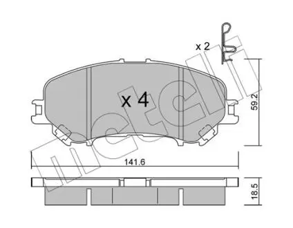 Комплект гальмівних колодок Metelli 22-1010-0