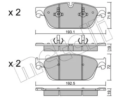 Комплект тормозных колодок Metelli 22-0967-0