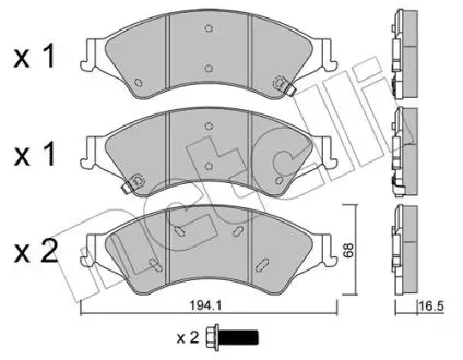 Комплект тормозных колодок Metelli 22-0971-0