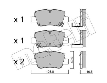 Комплект гальмівних колодок Metelli 22-0881-0