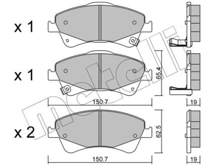 Комплект гальмівних колодок Metelli 22-0878-0