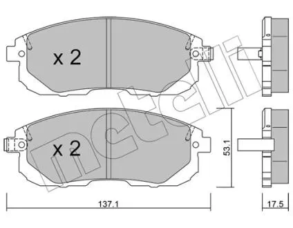 Комплект гальмівних колодок Metelli 22-0876-1