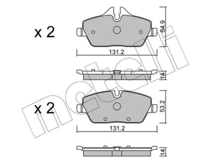 Комплект гальмівних колодок Metelli 22-0664-2