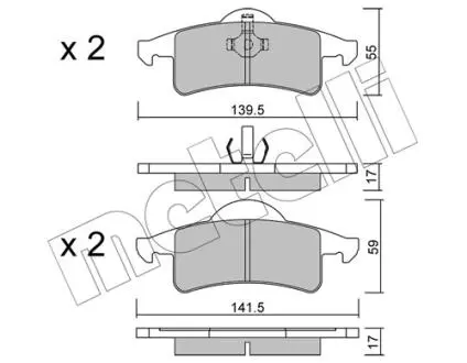 Комплект тормозных колодок Metelli 22-0526-0