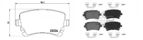 Колодка тормозная, лев/прав, задн AUDI A6 (4F2, C6) (04/04-06/11) AP APLUS 71137BAAP