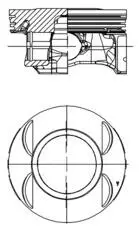 Поршень в комплекте на 1 цилиндр, STD KOLBENSCHMIDT 40199600