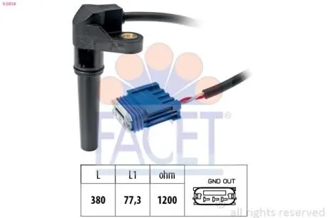Датчик оборотов коленвала Citroen Jumpy / Peugeot Expert / Renault Kangoo 1.4-2.0 i (97-) FACET 9.0618