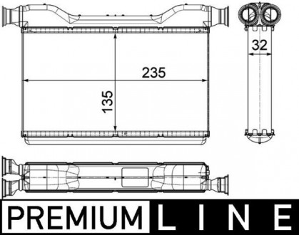 Радиатор печки F01-14/F07/F10/F11 2.0-6.0 08- (Premium Line! OE) MAHLE KNECHT AH 189 000P