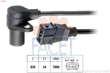 Датчик положення коленвала Opel Astra 2.0 Turbo 00-> FACET 9.0296