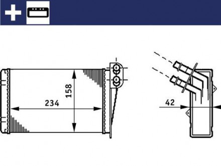 Радиатор печки Renault Clio II/Kangoo 1.1-3.0 98- MAHLE KNECHT AH 73 000S (фото 1)