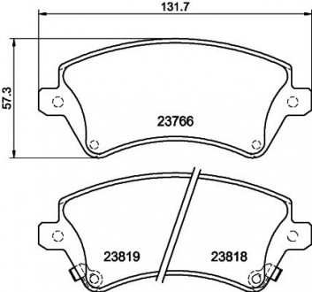 Тормозные колодки перед. Corolla 01-07 1.4-2.0 HELLA 8DB355017-241